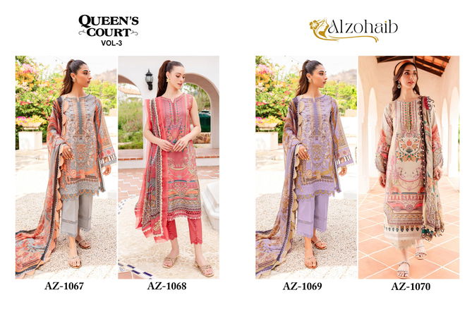 Queens Court Vol 3 By Alzohaib Cotton Pakistani Suits Wholesale Shop In Surat
